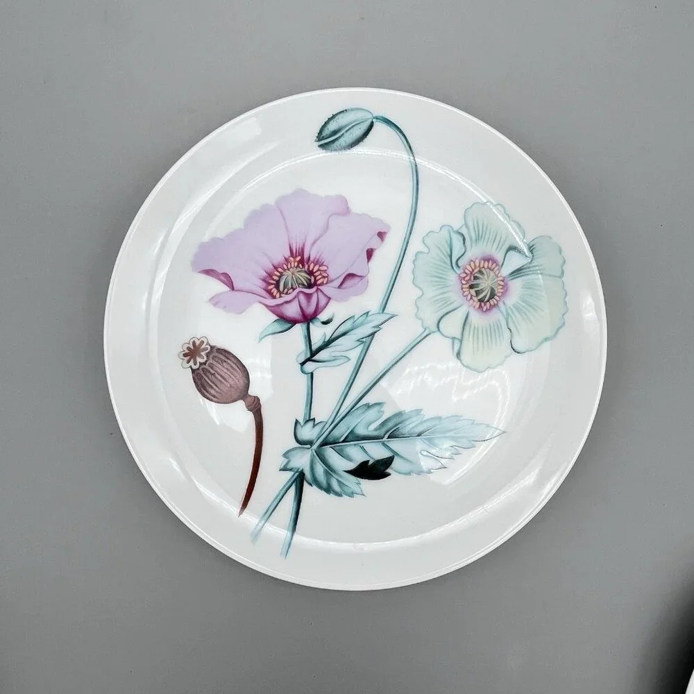 Set of 4 Horchow Collection Botanical Flowers 7 5/8" Dessert Plate Japan - Picture 6 of 10